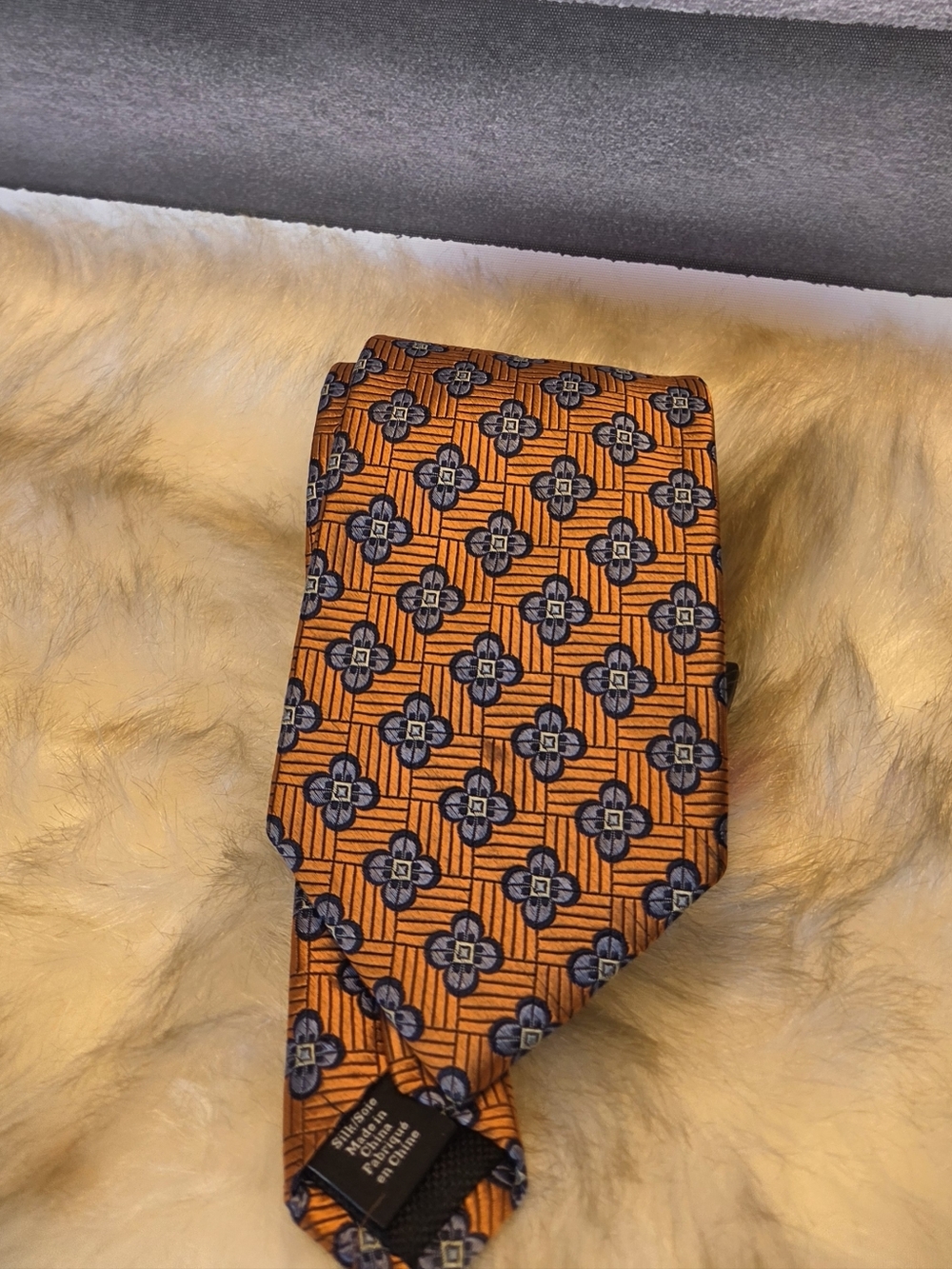 Nordstrom Men's Orange Geometric Silk Tie